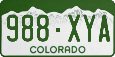 CO license plate 988XYA