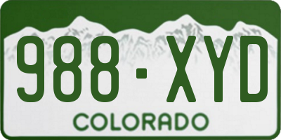CO license plate 988XYD