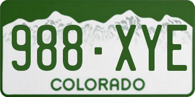 CO license plate 988XYE