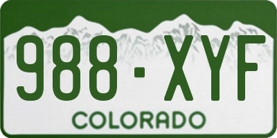 CO license plate 988XYF
