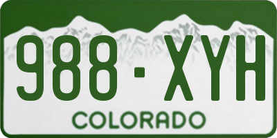 CO license plate 988XYH