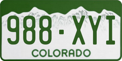 CO license plate 988XYI