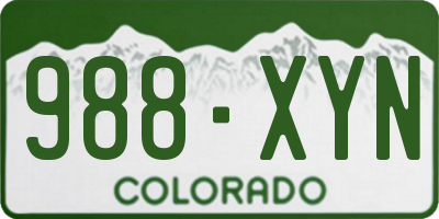 CO license plate 988XYN