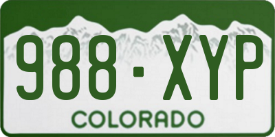 CO license plate 988XYP