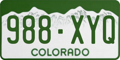 CO license plate 988XYQ