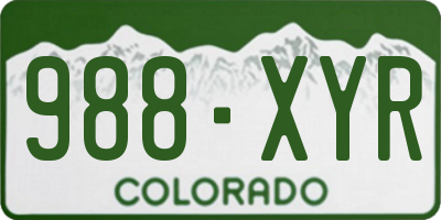 CO license plate 988XYR