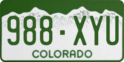 CO license plate 988XYU
