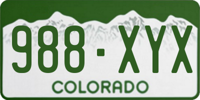 CO license plate 988XYX
