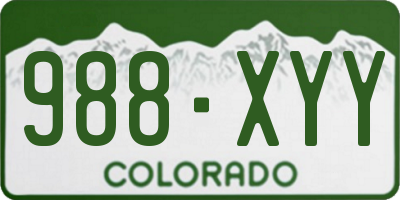 CO license plate 988XYY