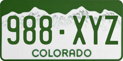 CO license plate 988XYZ