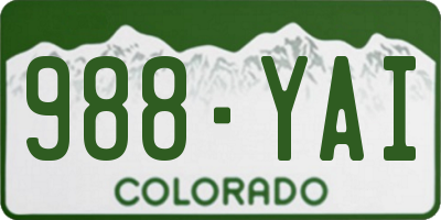 CO license plate 988YAI