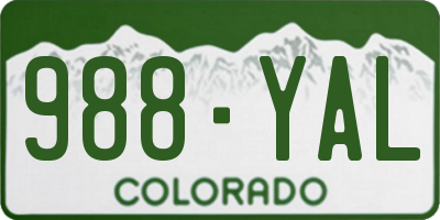 CO license plate 988YAL