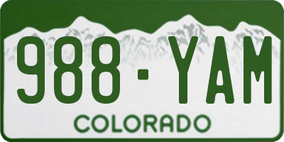 CO license plate 988YAM