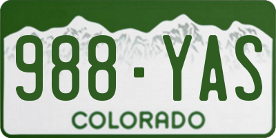 CO license plate 988YAS