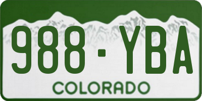 CO license plate 988YBA
