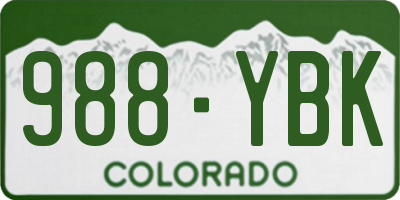 CO license plate 988YBK
