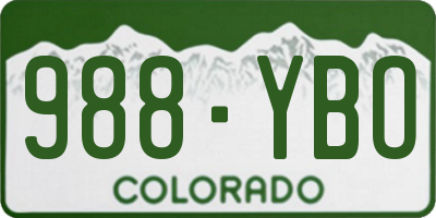 CO license plate 988YBO