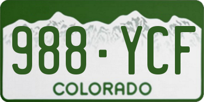 CO license plate 988YCF