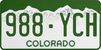 CO license plate 988YCH