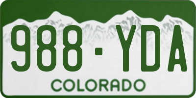 CO license plate 988YDA