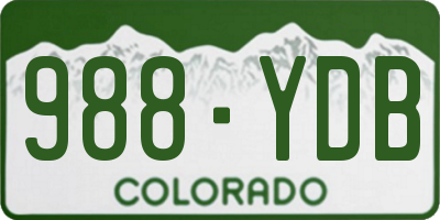 CO license plate 988YDB