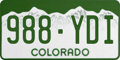 CO license plate 988YDI