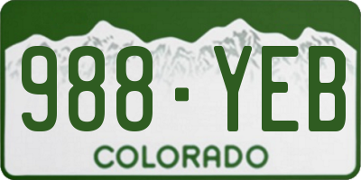 CO license plate 988YEB