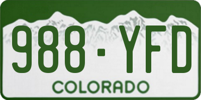 CO license plate 988YFD