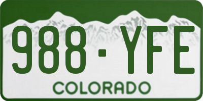 CO license plate 988YFE