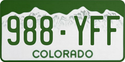 CO license plate 988YFF