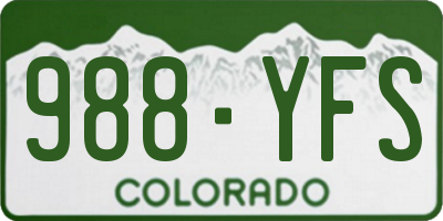 CO license plate 988YFS