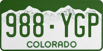 CO license plate 988YGP