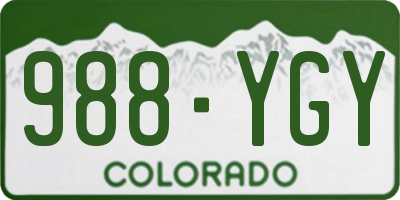 CO license plate 988YGY
