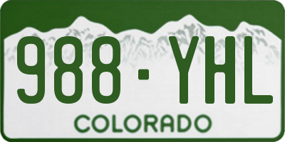 CO license plate 988YHL