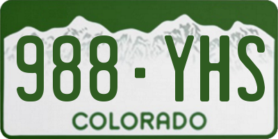 CO license plate 988YHS