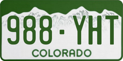 CO license plate 988YHT