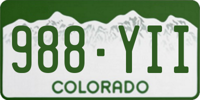 CO license plate 988YII