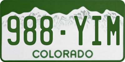 CO license plate 988YIM