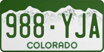 CO license plate 988YJA