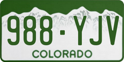 CO license plate 988YJV