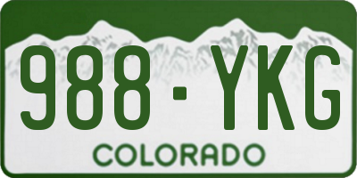 CO license plate 988YKG