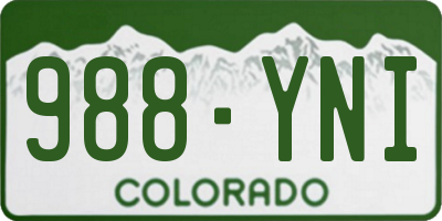 CO license plate 988YNI