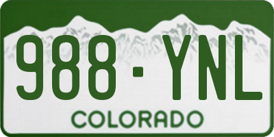 CO license plate 988YNL
