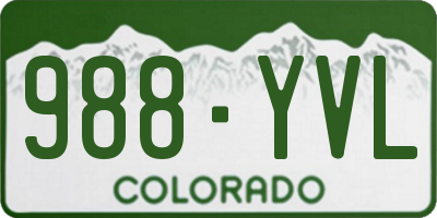 CO license plate 988YVL