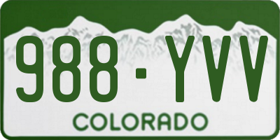 CO license plate 988YVV