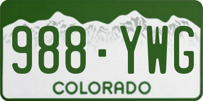 CO license plate 988YWG