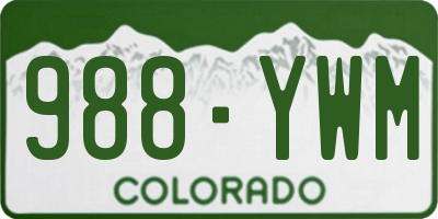 CO license plate 988YWM