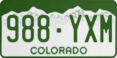 CO license plate 988YXM