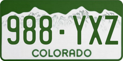 CO license plate 988YXZ