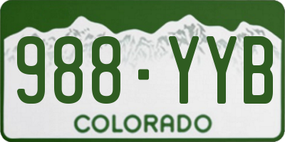 CO license plate 988YYB